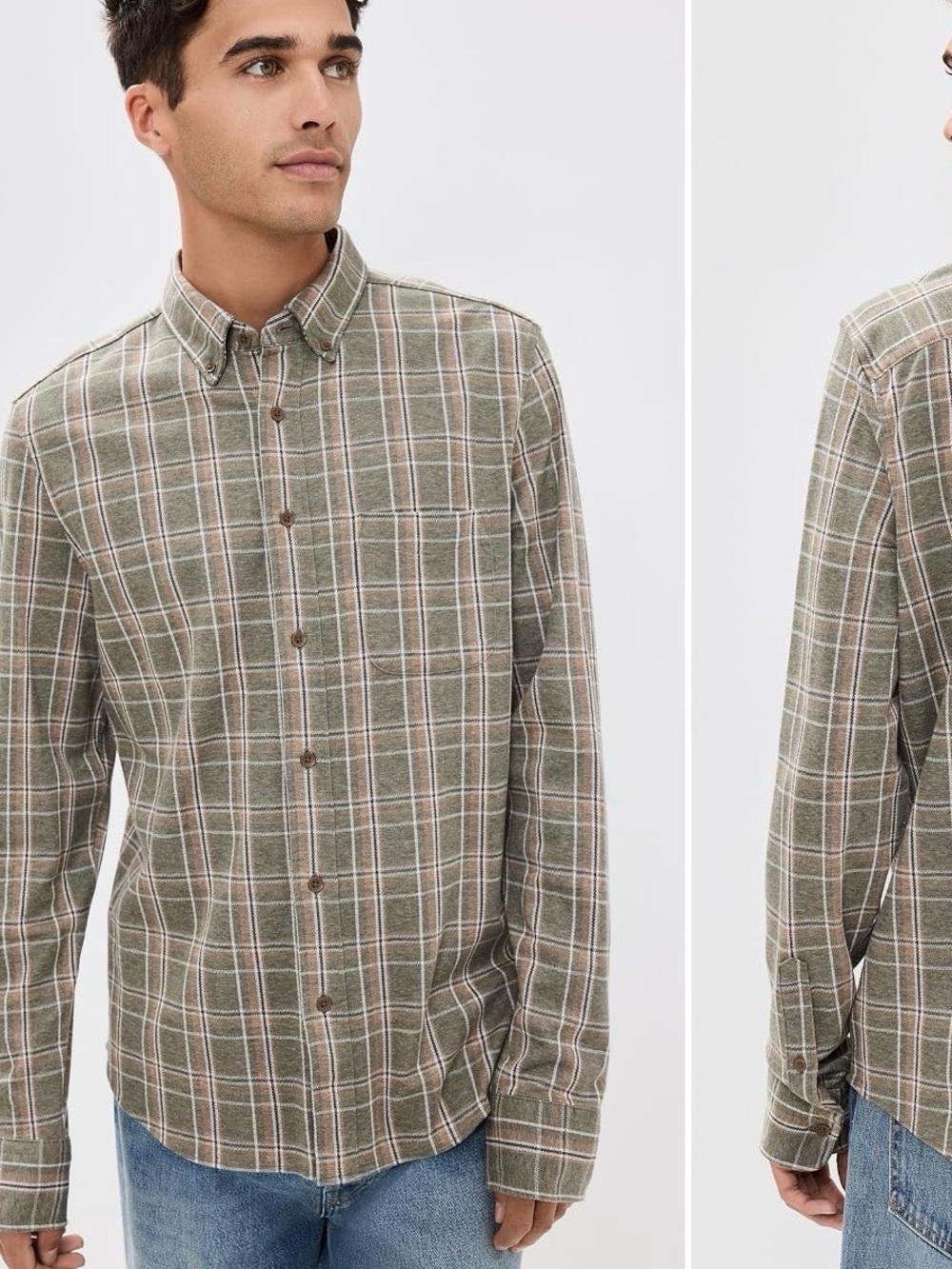 Faherty Coastline Knit Shirt in Pleasant Hill Plaid Flannel Size Small